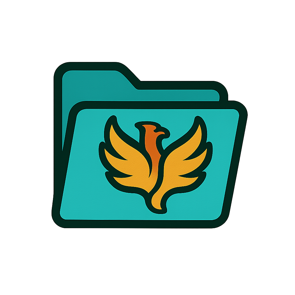 colorful file folder with phoenix